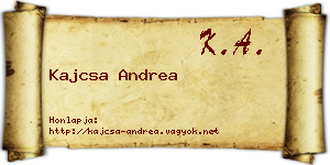 Kajcsa Andrea névjegykártya