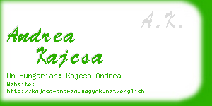 andrea kajcsa business card